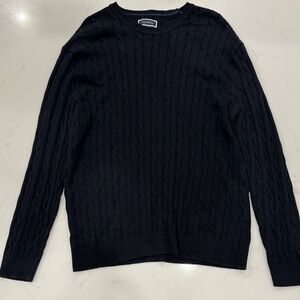 Club Room Black Cable Knit Crewneck Sweater